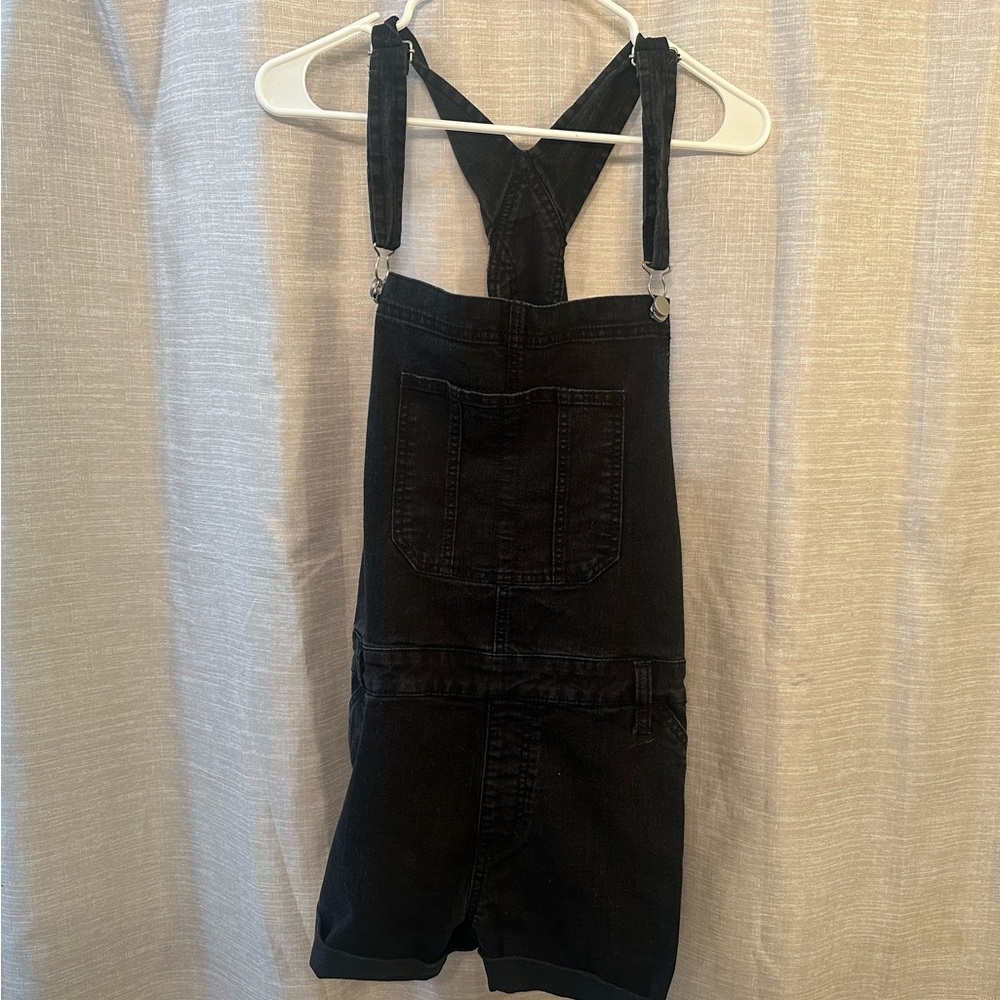 No Boundaries Black Denim Jean Bib Overall Shorts Sz XLL. (80)